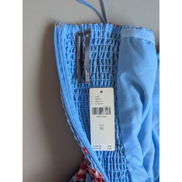 NWT Anthropologie Halter V-Neck Fit & Flare Midi Dress Sz XL Blue Floral #8E513 - Picture 8 of 11